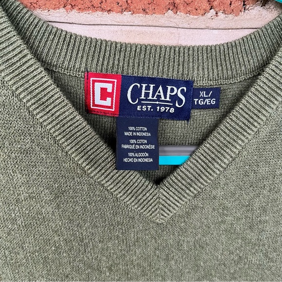 Sage green sweater vest. Chaps.  XL Eclectic grandpa - Picture 4 of 6